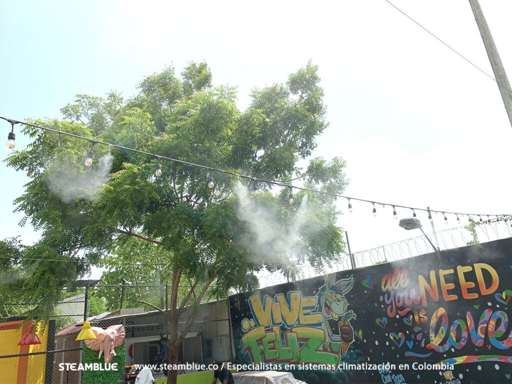 Climatizacion de exteriores con nebulizadores de agua en patio y terrazas 2