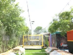 Climatizacion de exteriores con nebulizadores de agua en patio y terrazas